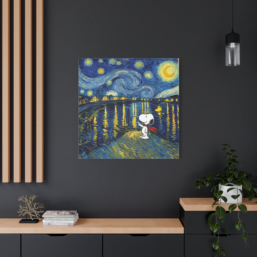 Starry Night Snoopy Canvas