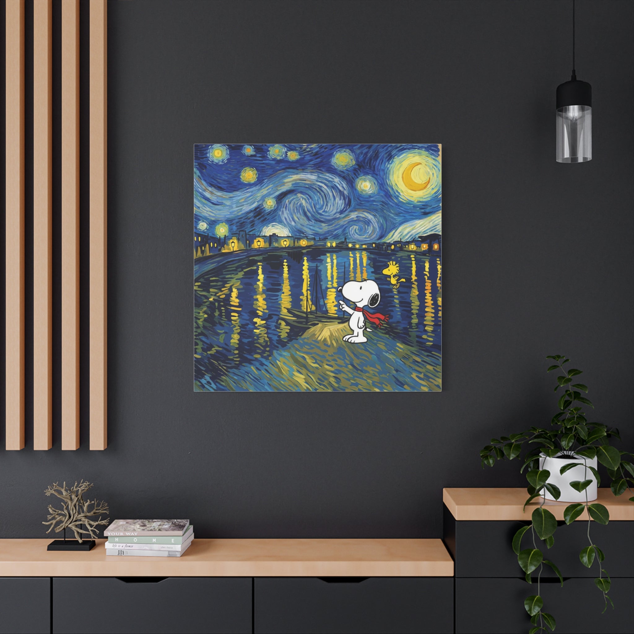 Starry Night Snoopy Canvas