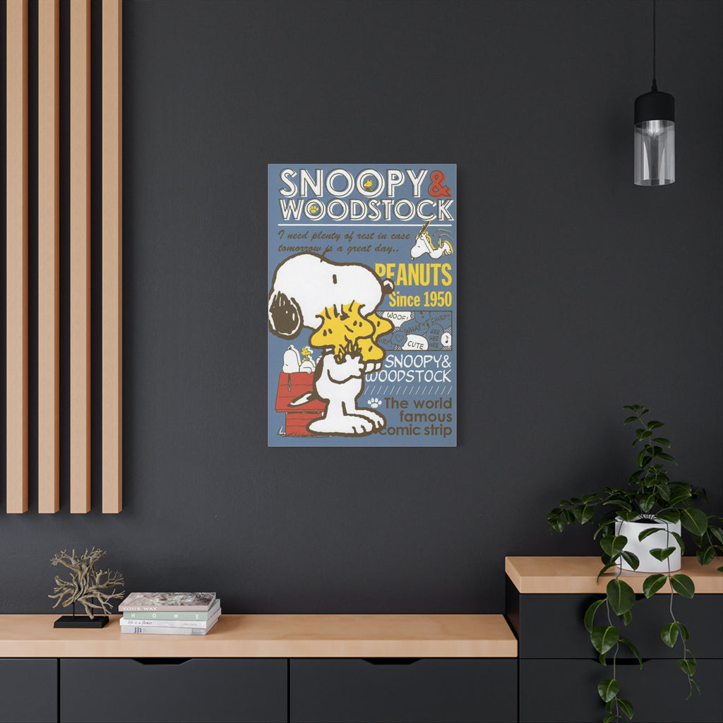 Snoopy Woodstock Poster Canvas