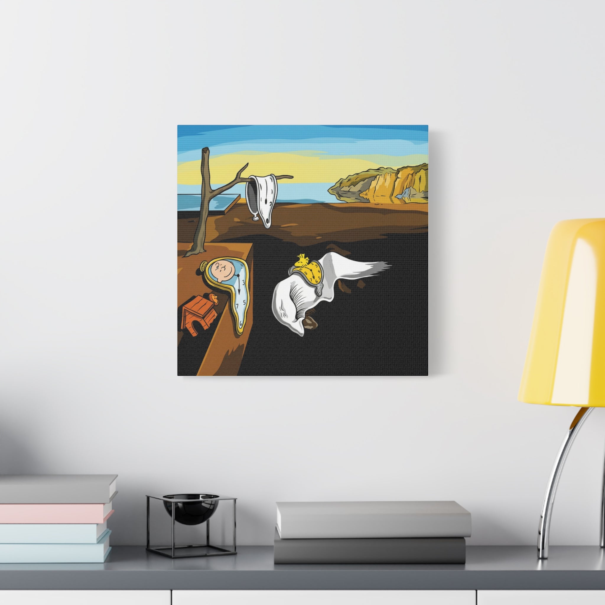 Melting Clocks Snoopy Canvas