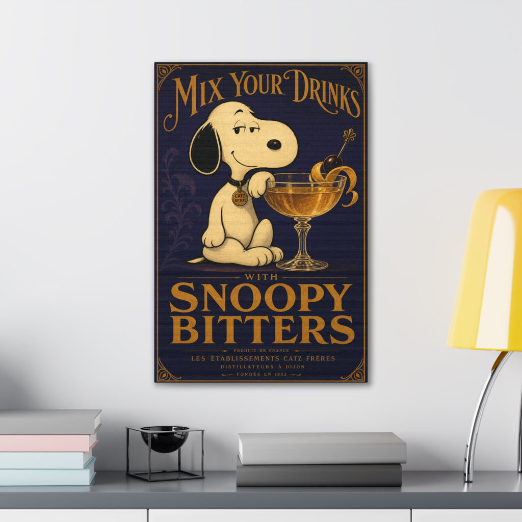 Snoopy Bitters Cocktail Canvas