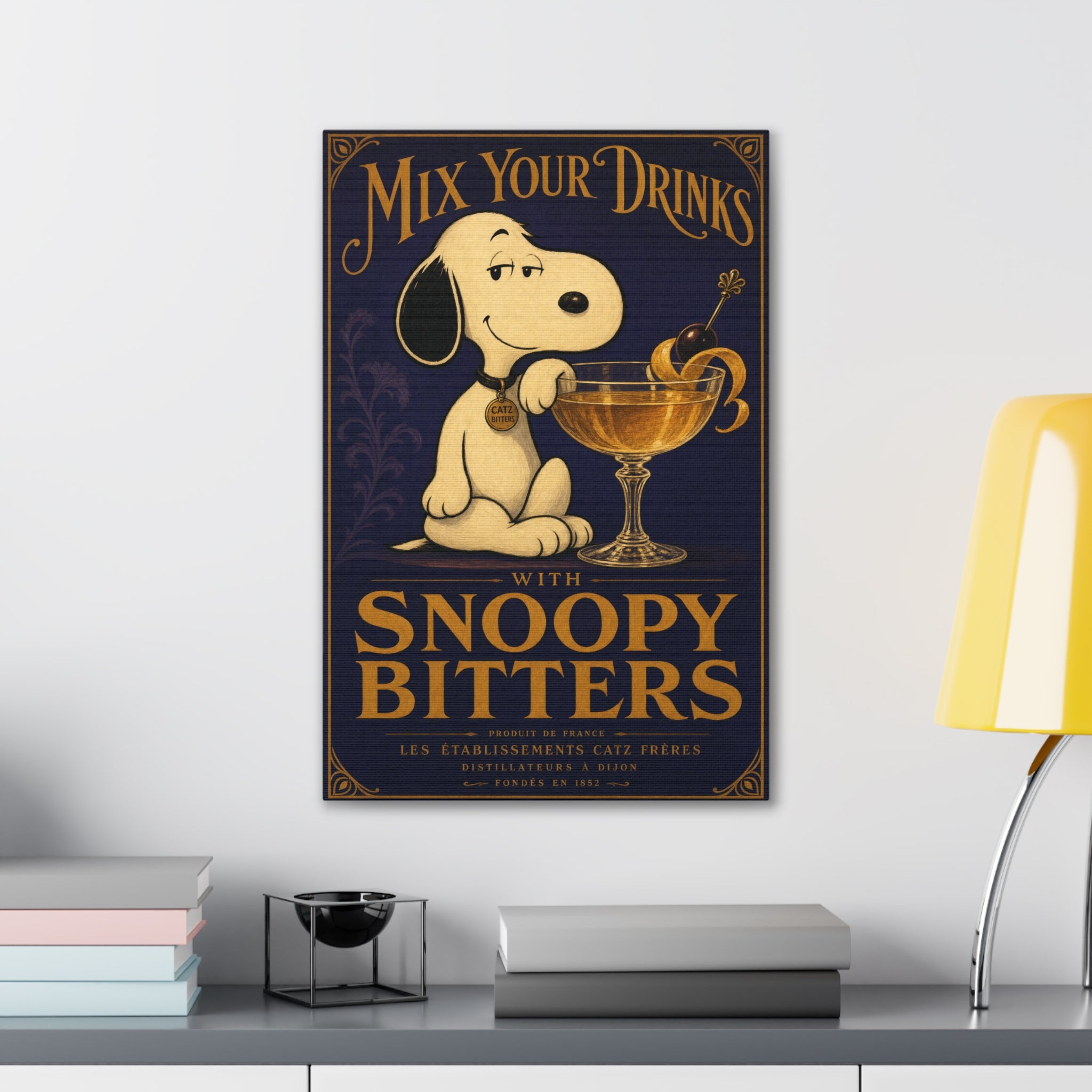 Snoopy Bitters Cocktail Canvas