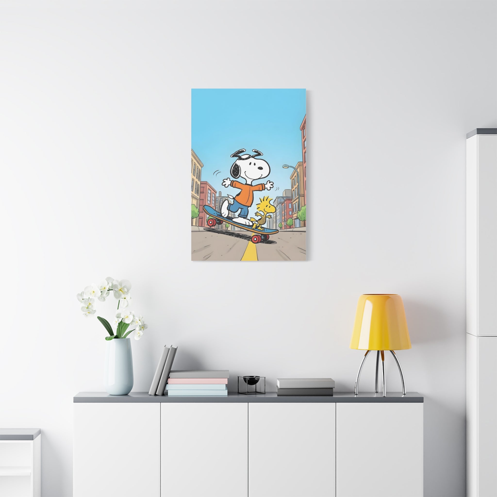 Snoopy Skateboarding Canvas