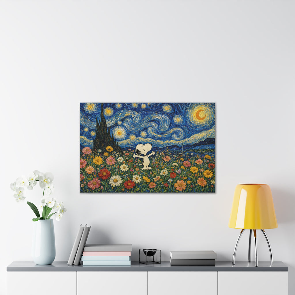 Starry Floral Field Canvas