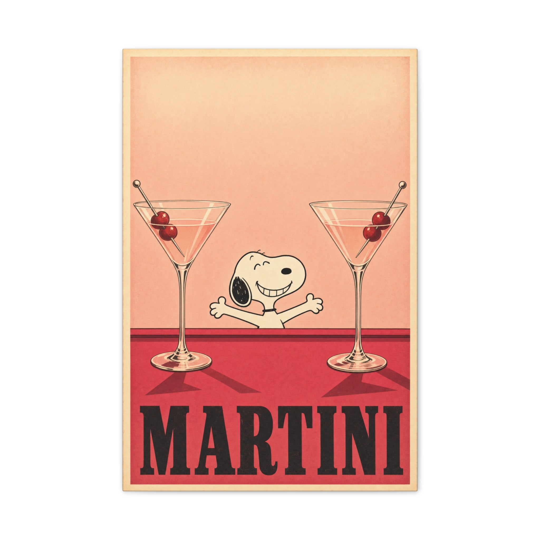 Snoopy Martini Poster Canvas