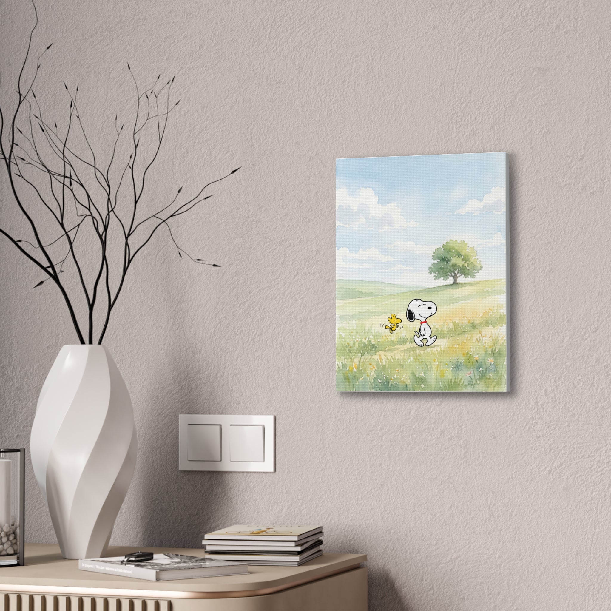 Snoopy and Woodstock Meadow Canvas