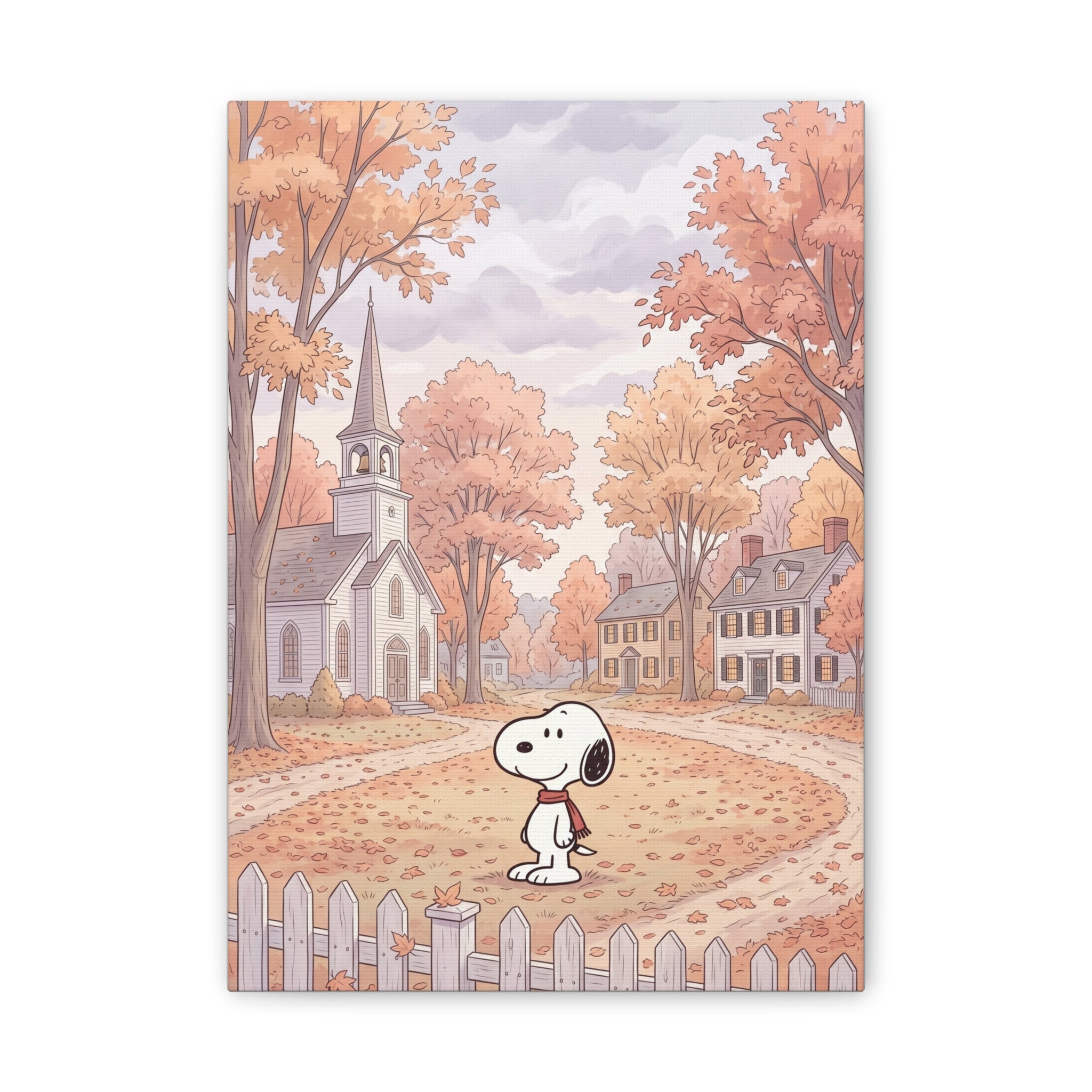 Snoopy Autumn Village Canvas