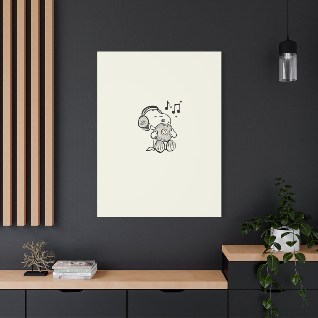 Sleeping Dog Headphones Canvas
