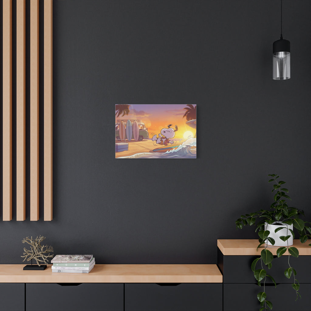 Surfing Snoopy Poster Canvas