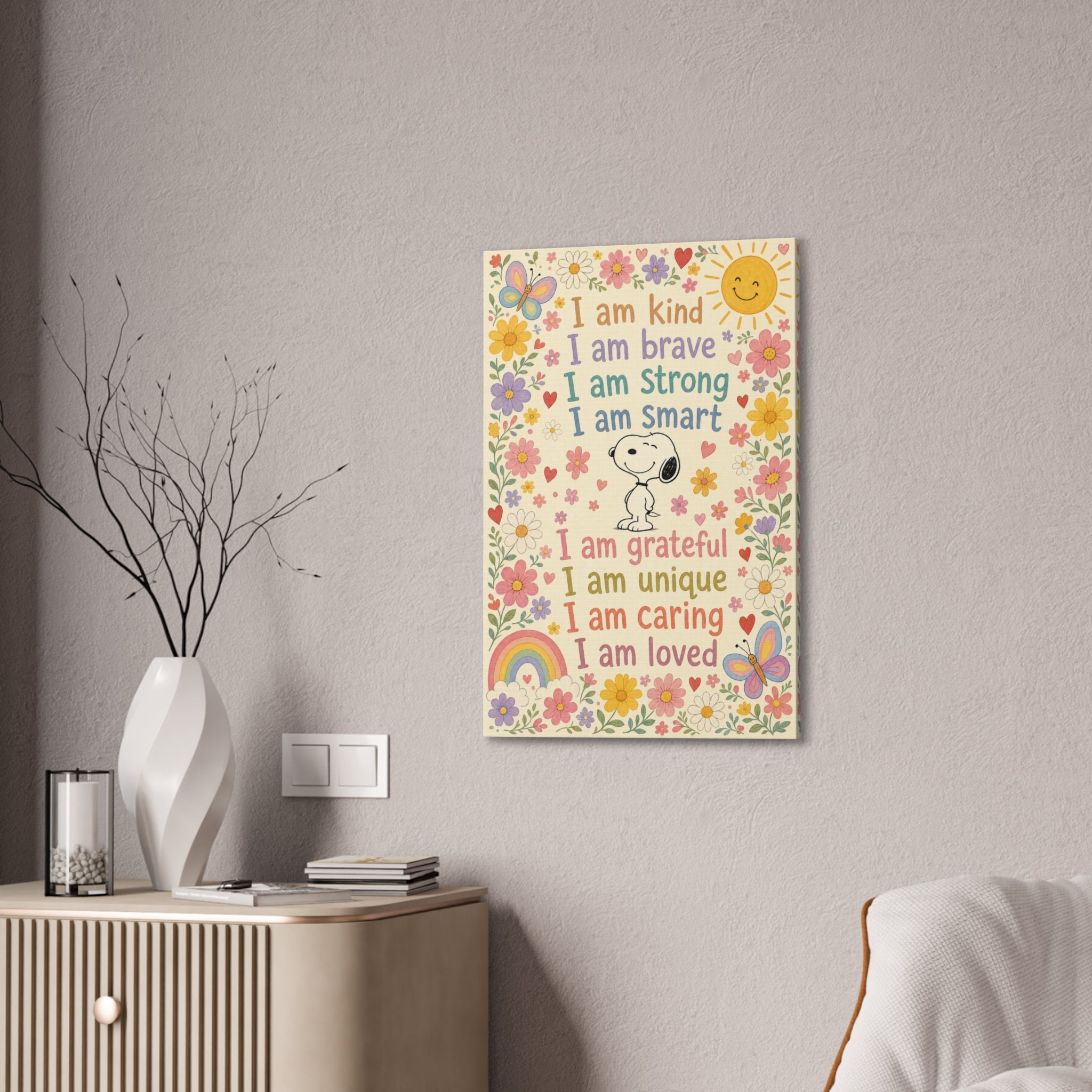 Snoopy Positive Affirmations Canvas