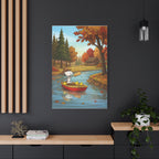 Snoopy Rowboat Autumn Canvas