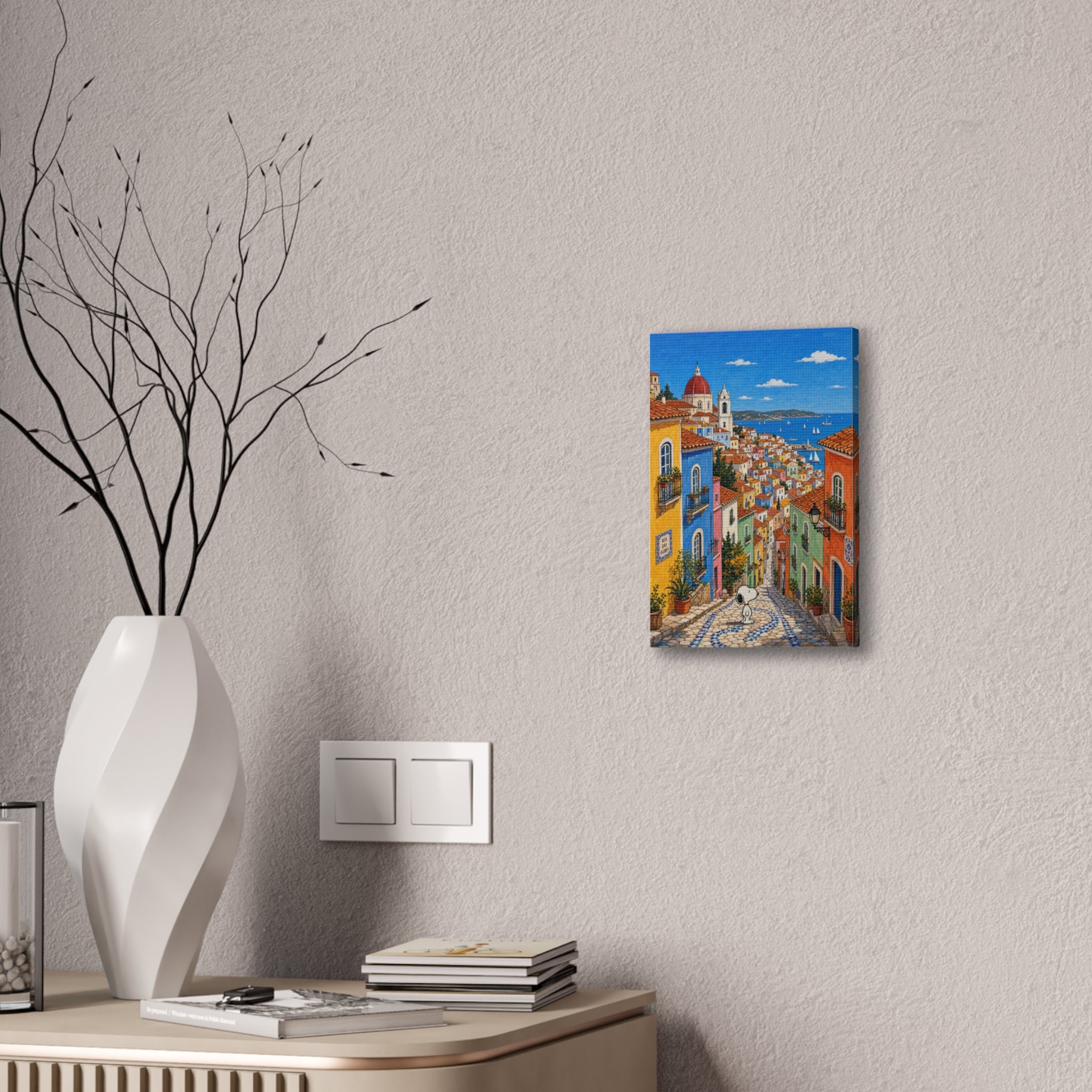 Snoopy Coastal Village Canvas
