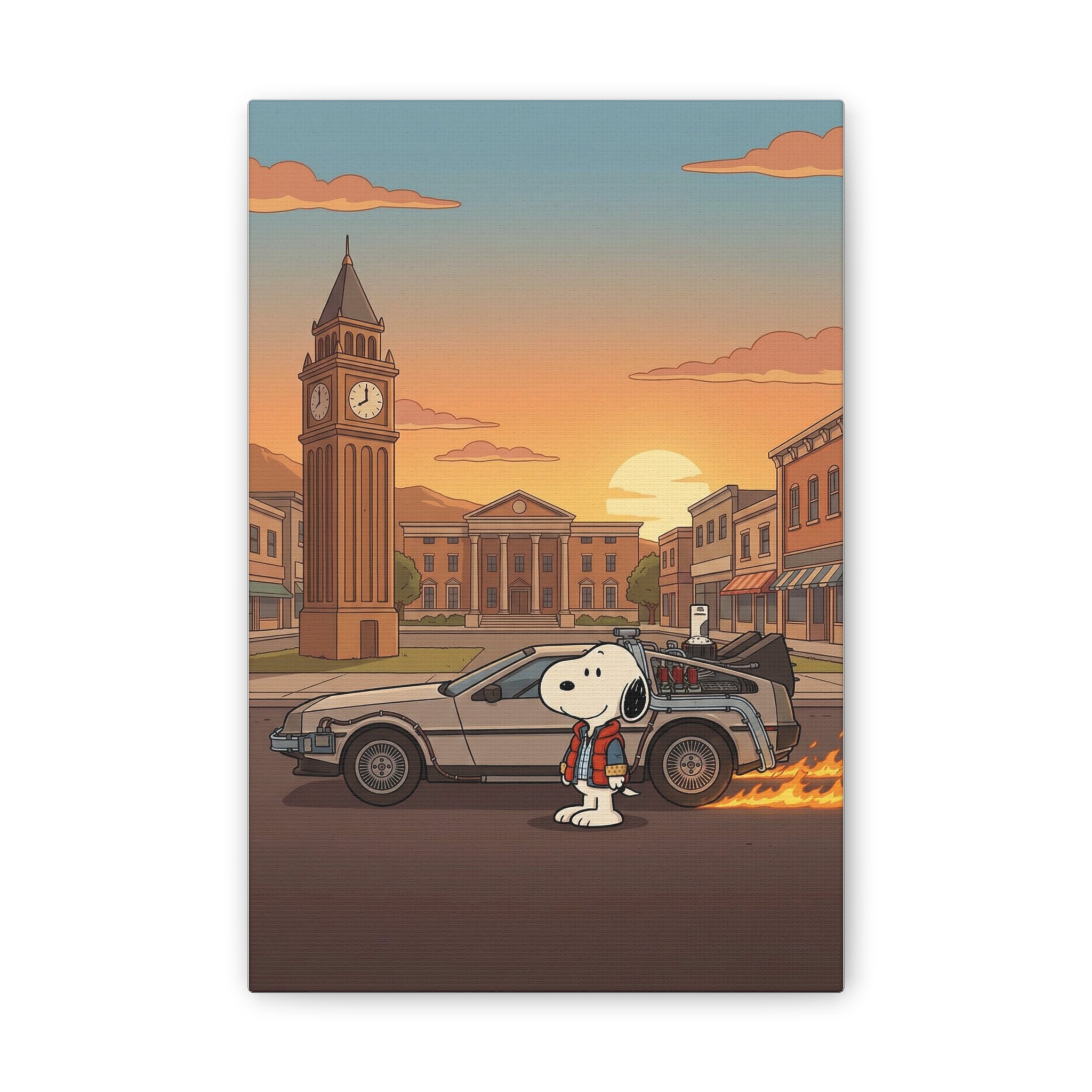 Snoopy DeLorean Canvas