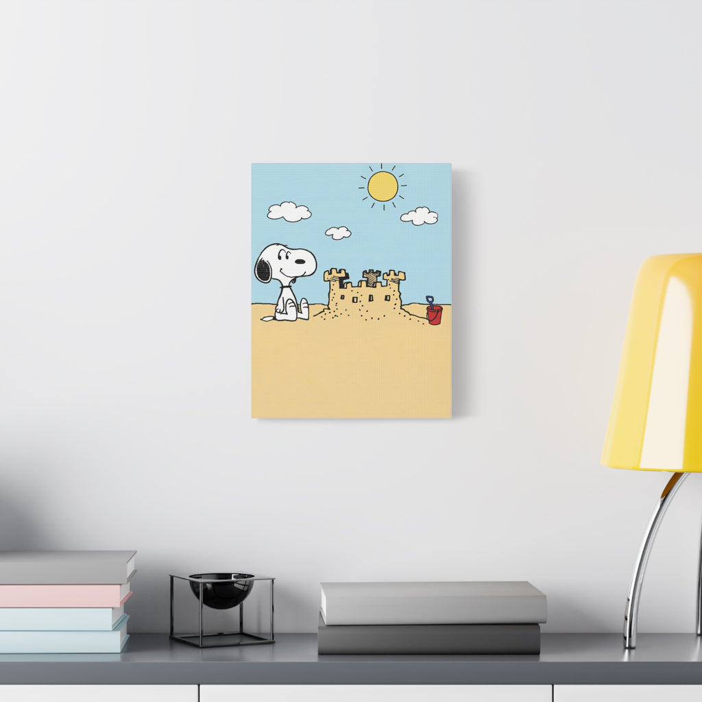 Snoopy Beach Sandcastle Canvas