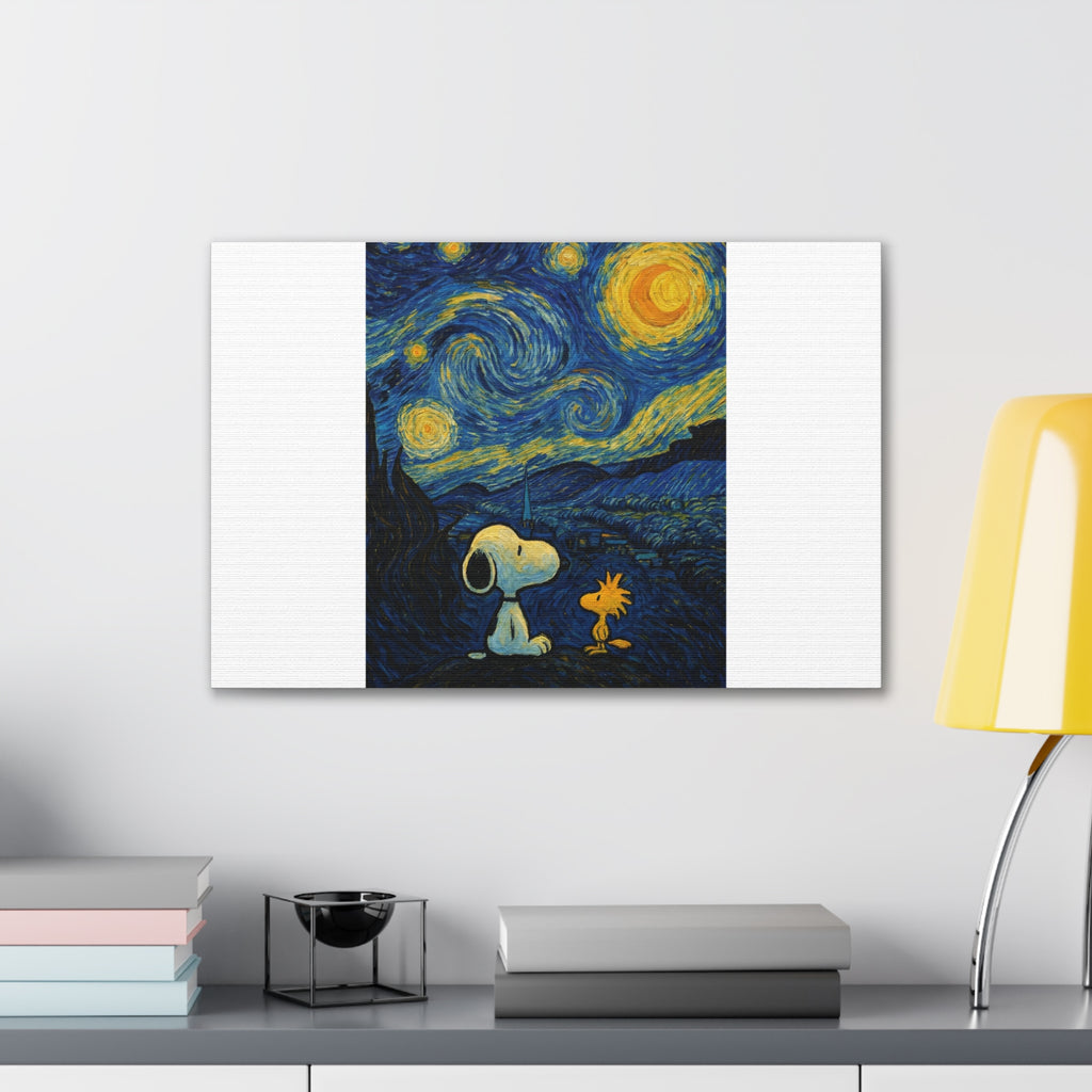 Snoopy Paris Autumn Canvas