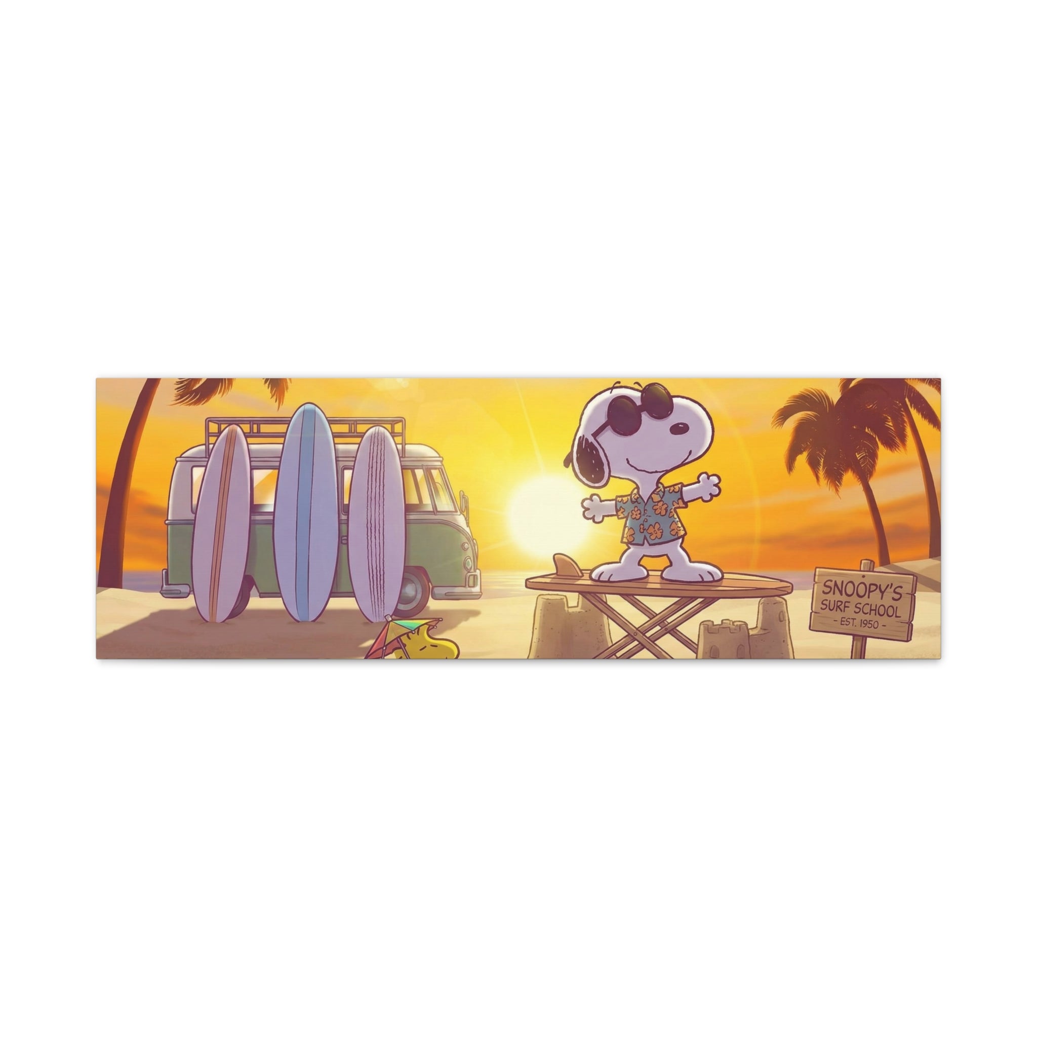 Surfing Snoopy Matte Canvas