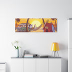 Snoopy Beach Sunset Canvas Poster