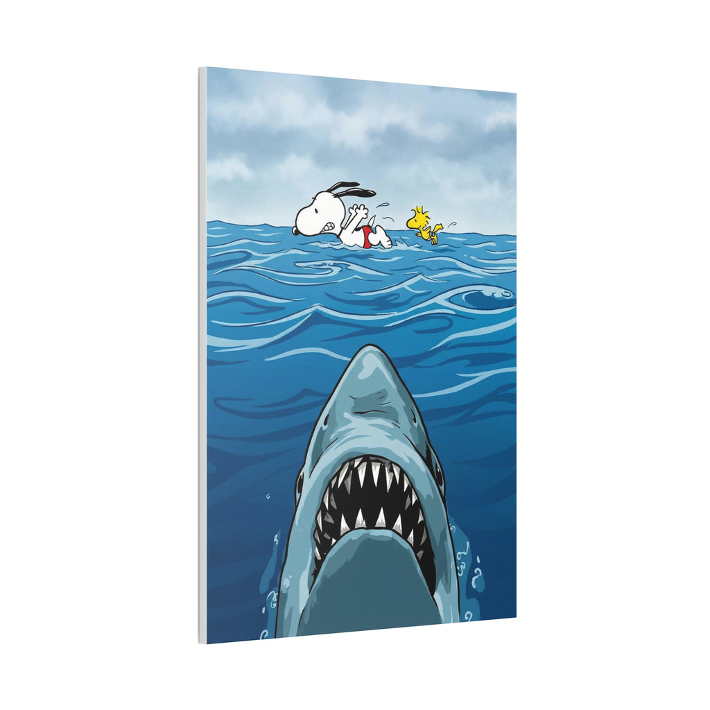 Snoopy Shark Scene Canvas