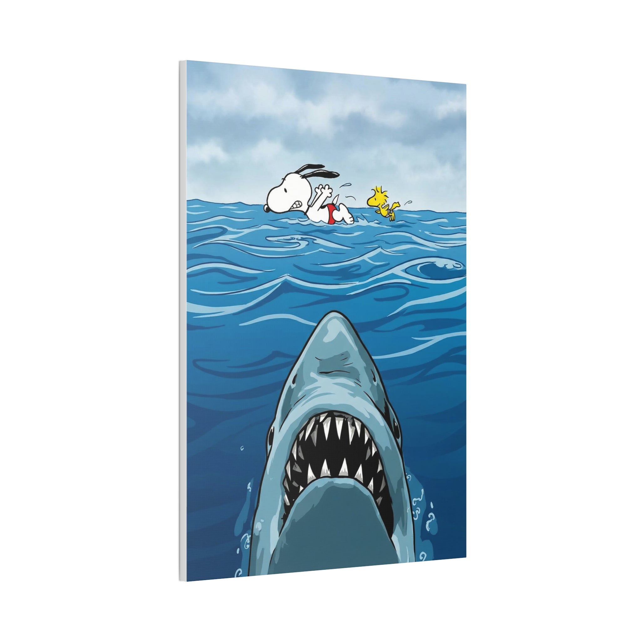 Snoopy Shark Scene Canvas