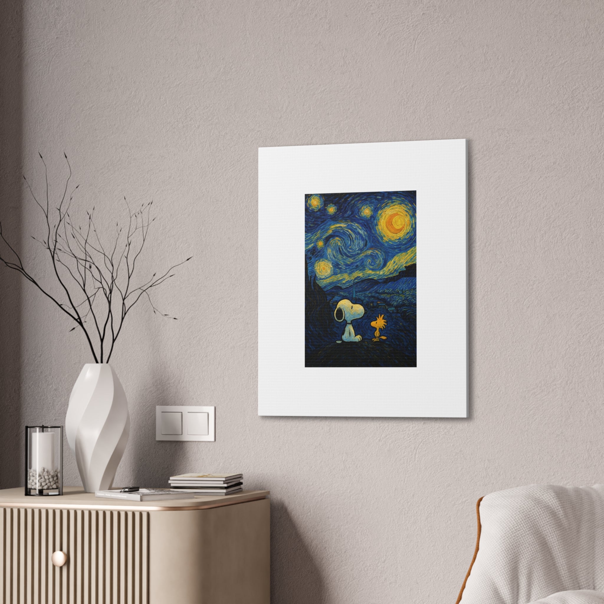 Snoopy Paris Autumn Canvas