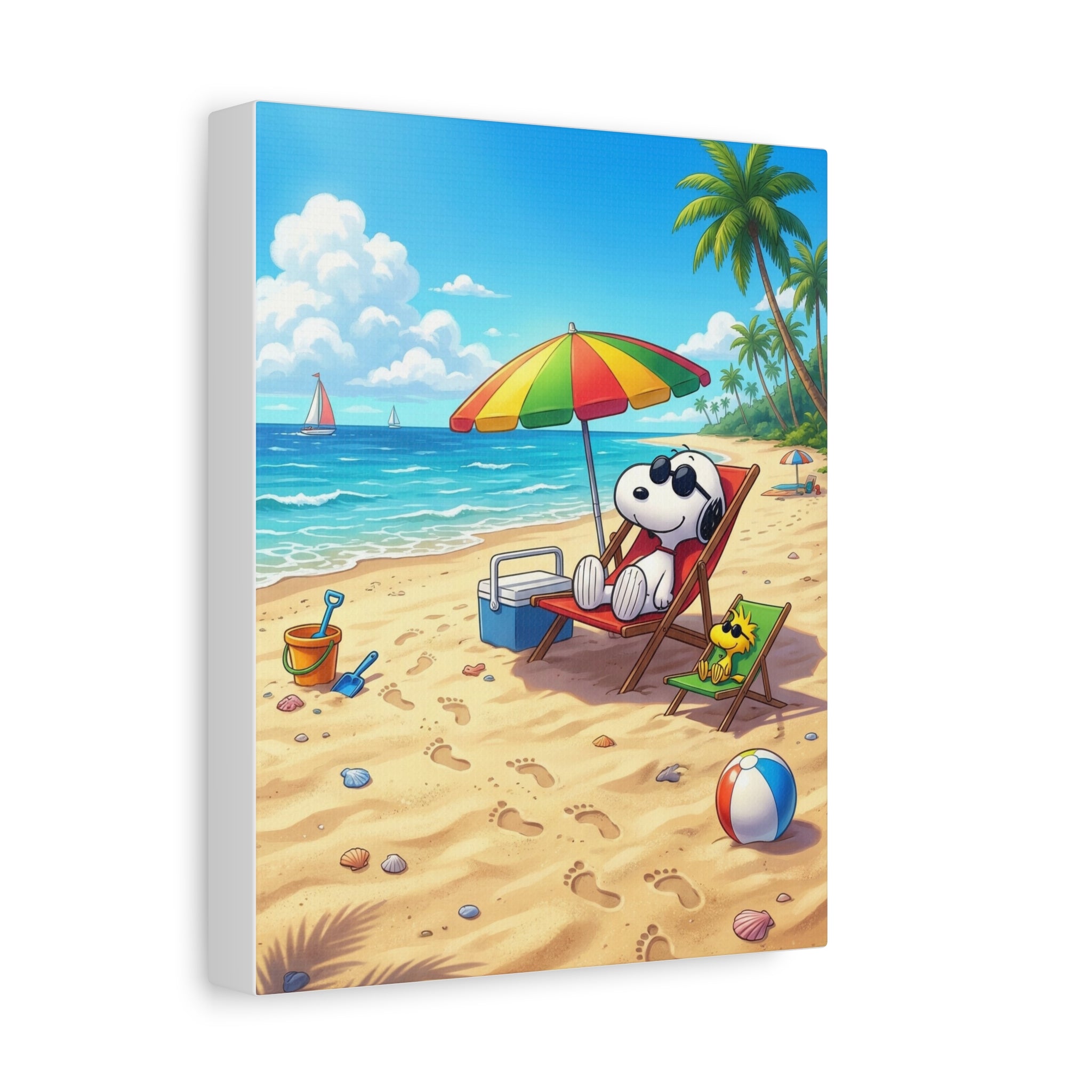Snoopy Beach Matte Canvas