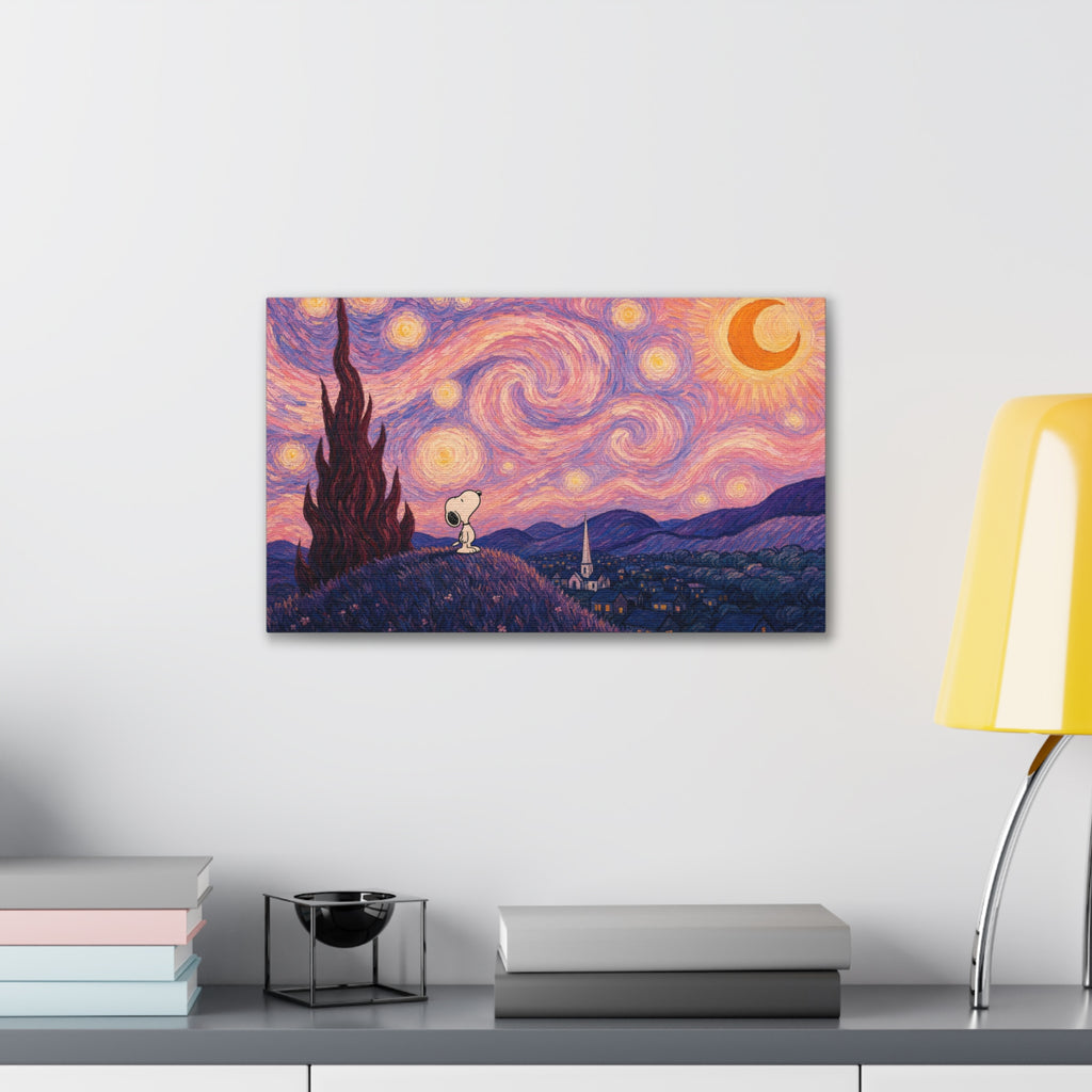 Snoopy Starry Night Canvas