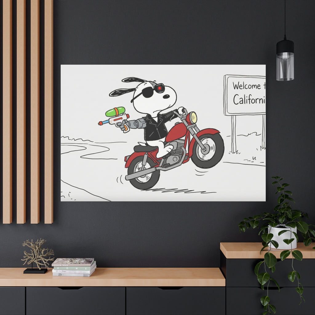 Biker Dog Matte Canvas
