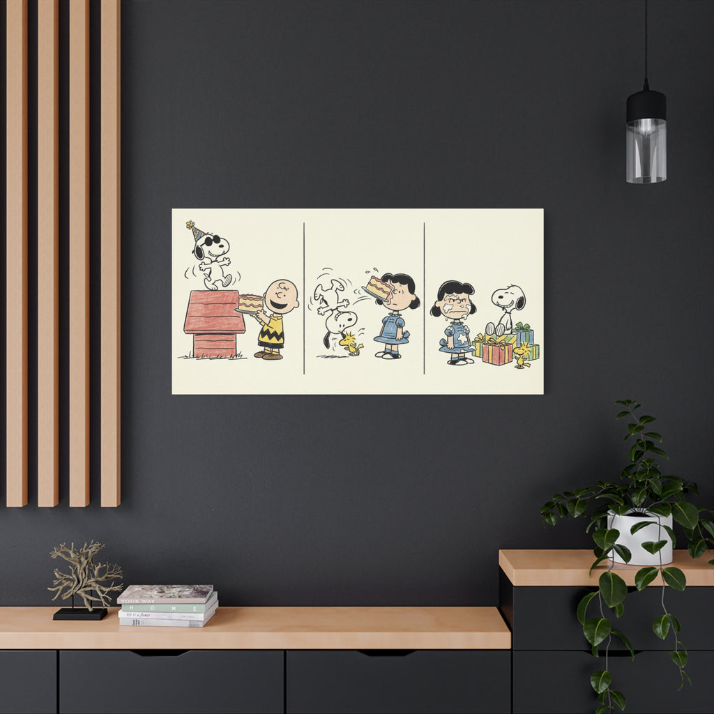 Peanuts Birthday Cake Canvas