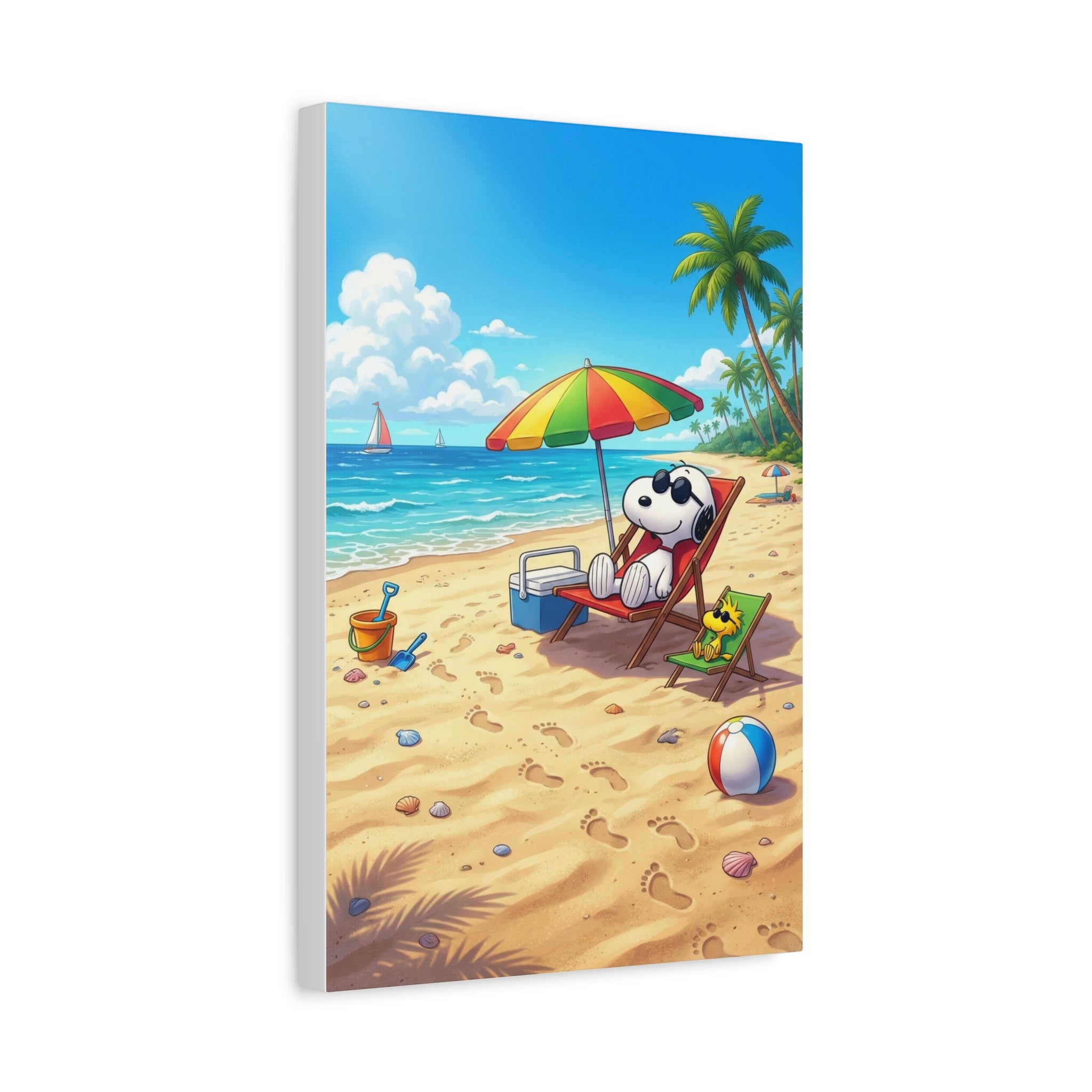 Snoopy Beach Matte Canvas