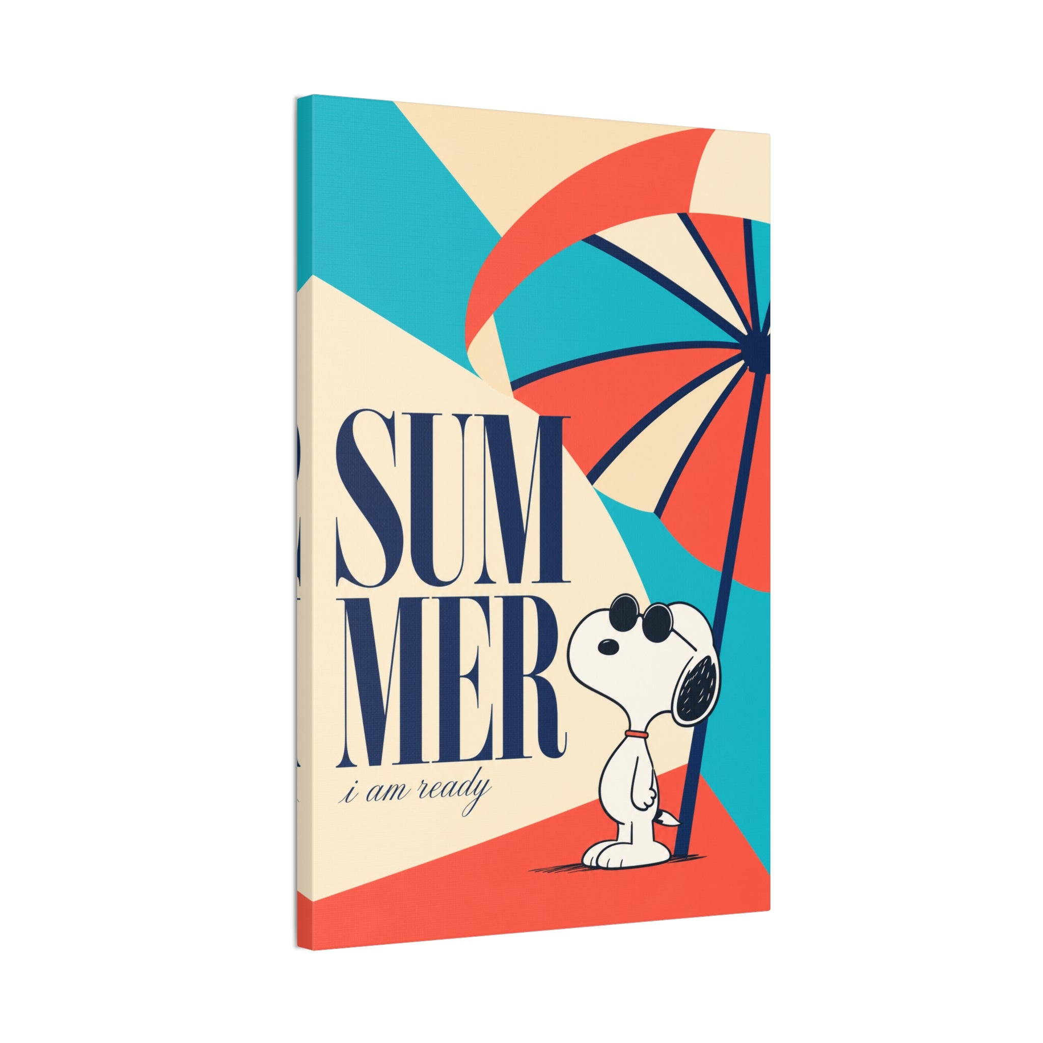 Retro Umbrella Beach Canvas