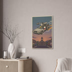 Time Traveling Dog Canvas