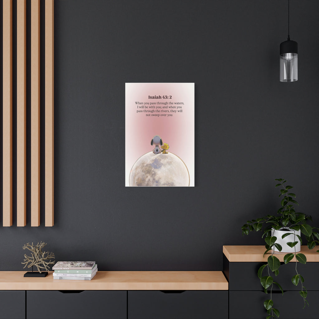 Isaiah 43:2 Snoopy Canvas