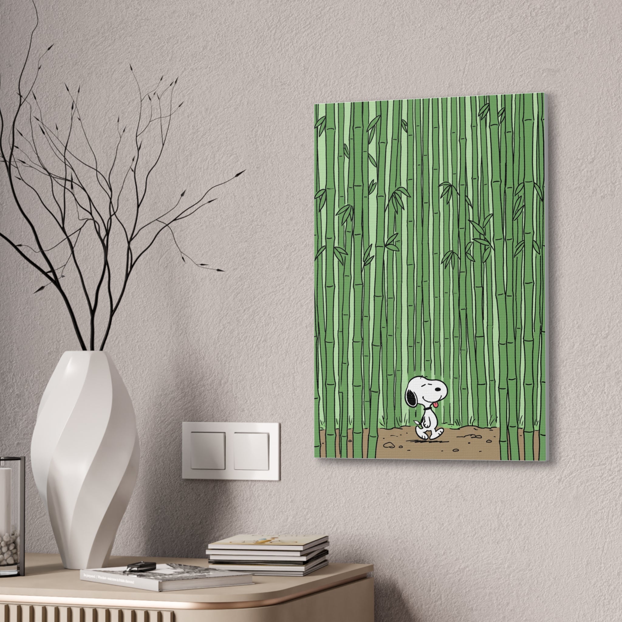 Snoopy in Bamboo Forest Canvas