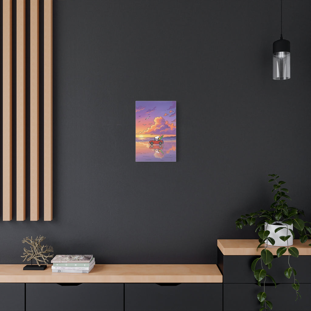 Snoopy Surf Sunset Canvas