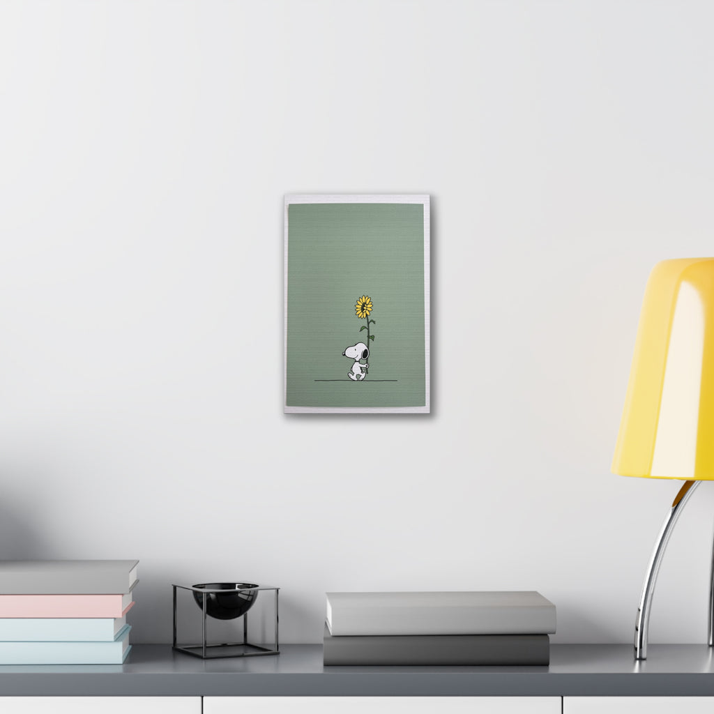 Snoopy With Sunflower Canvas