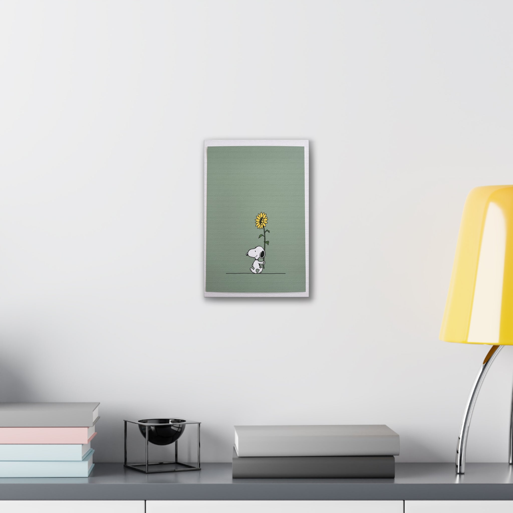 Snoopy With Sunflower Canvas