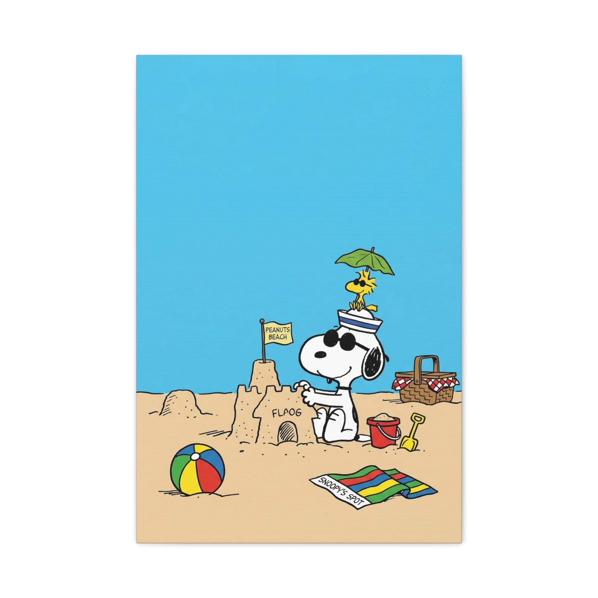 Snoopy Beach Scene Canvas