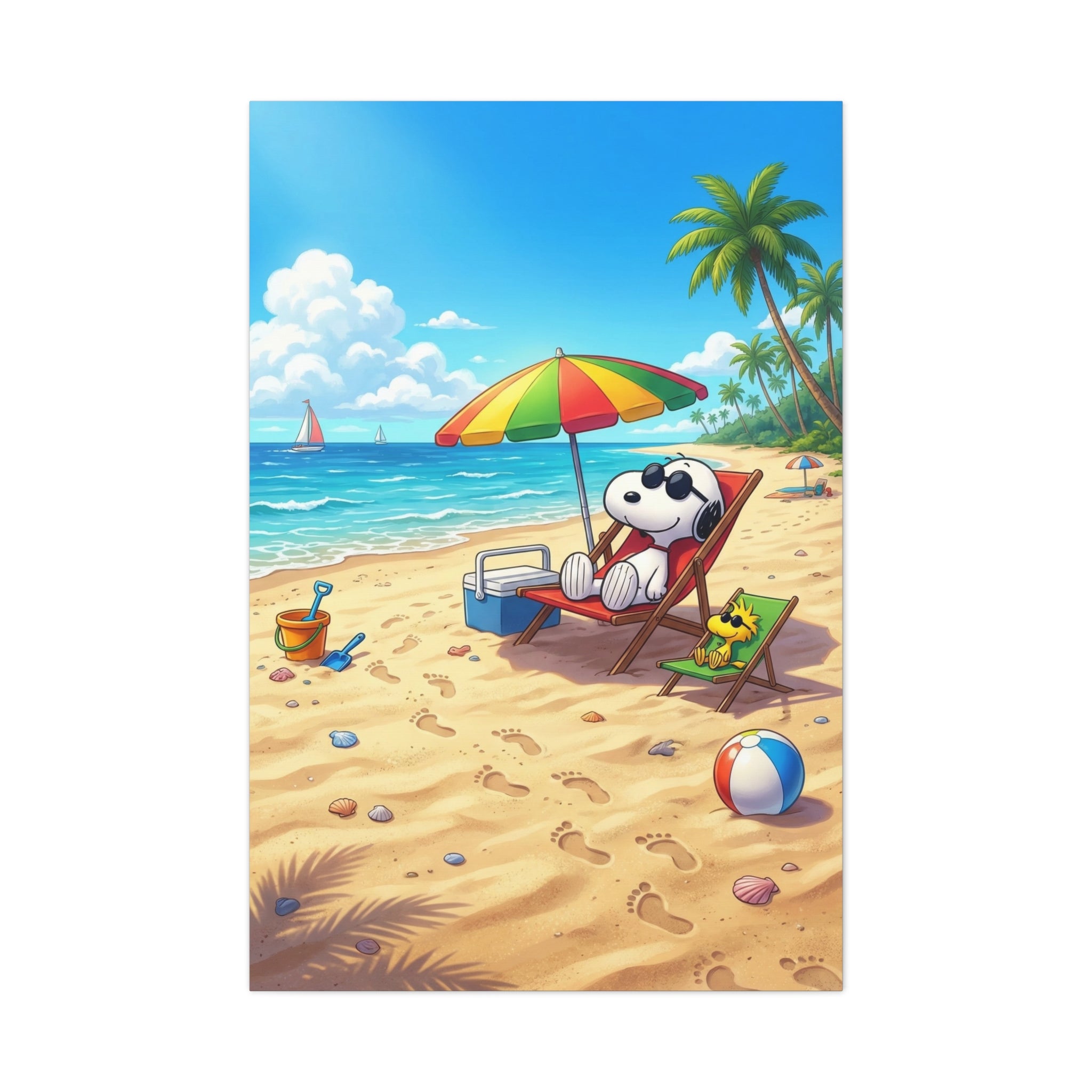 Snoopy Beach Matte Canvas