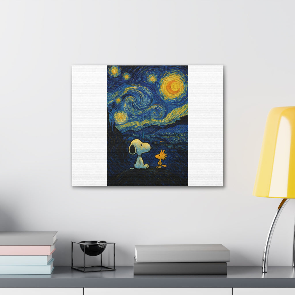Snoopy Paris Autumn Canvas