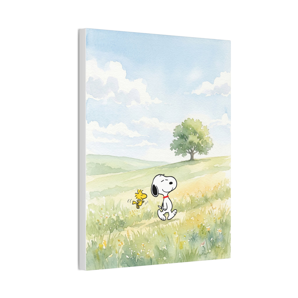 Snoopy and Woodstock Meadow Canvas