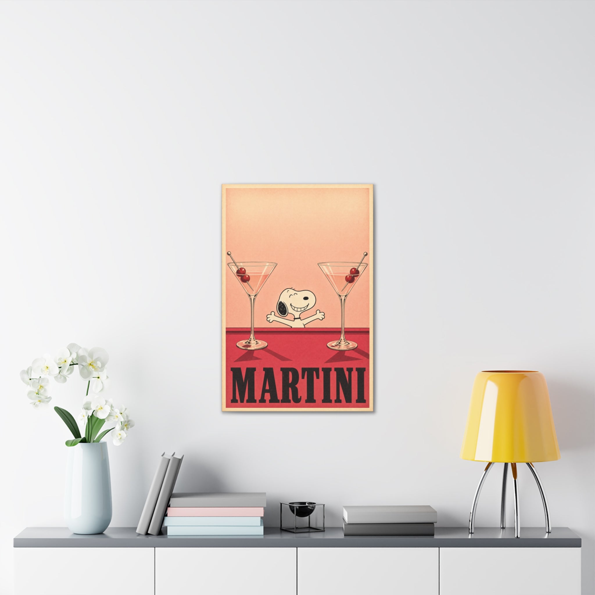 Snoopy Martini Poster Canvas