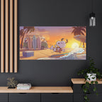 Surfing Snoopy Poster Canvas