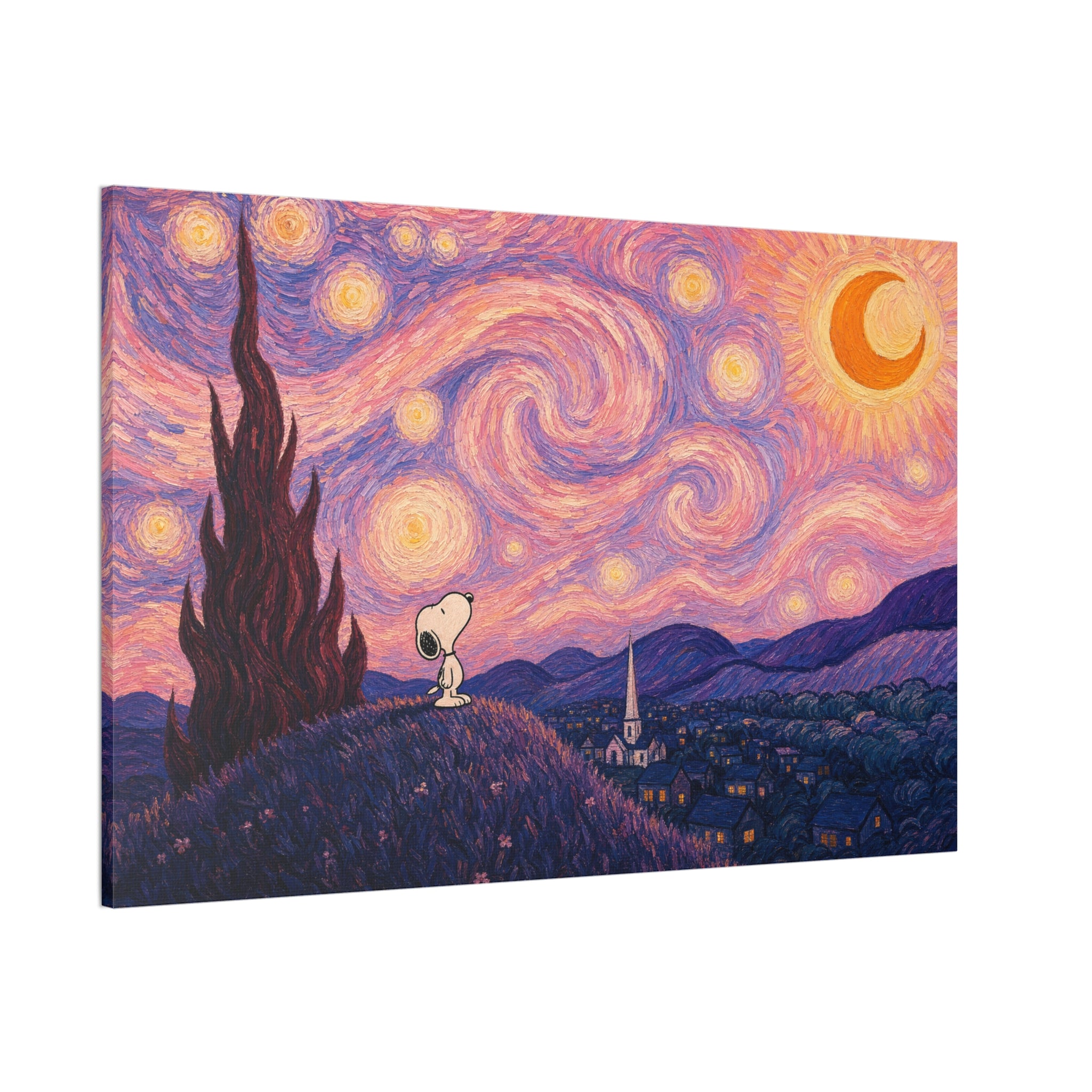 Snoopy Starry Night Canvas