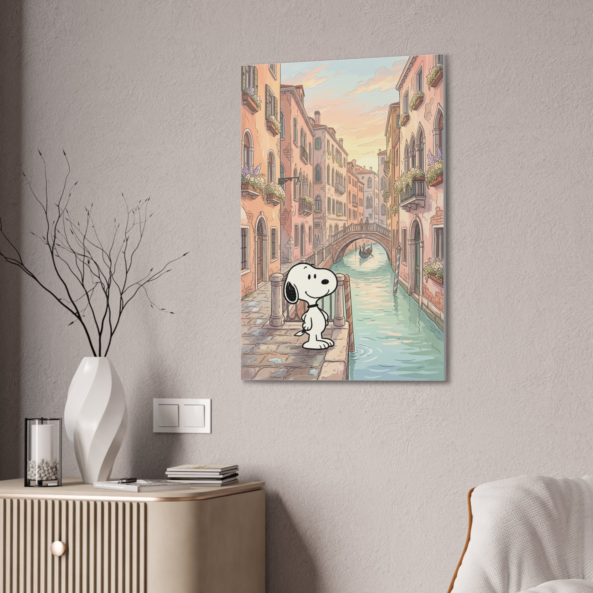 Snoopy in Venice Canvas