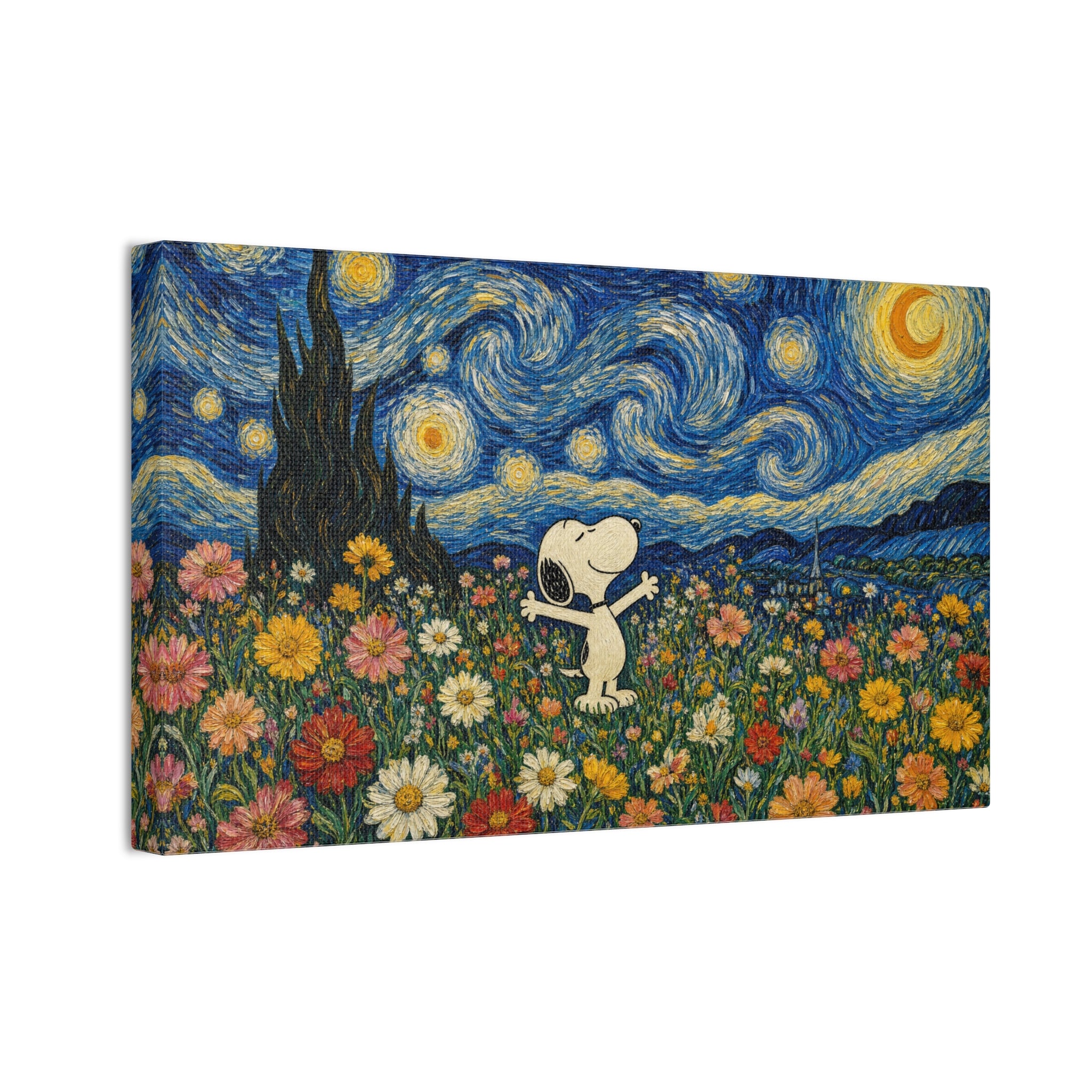 Starry Floral Field Canvas