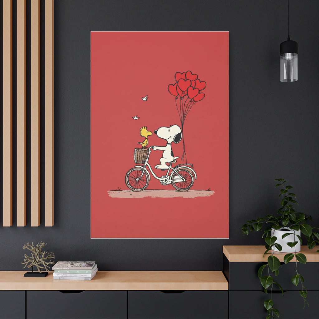 Bicycle Heart Balloons Canvas