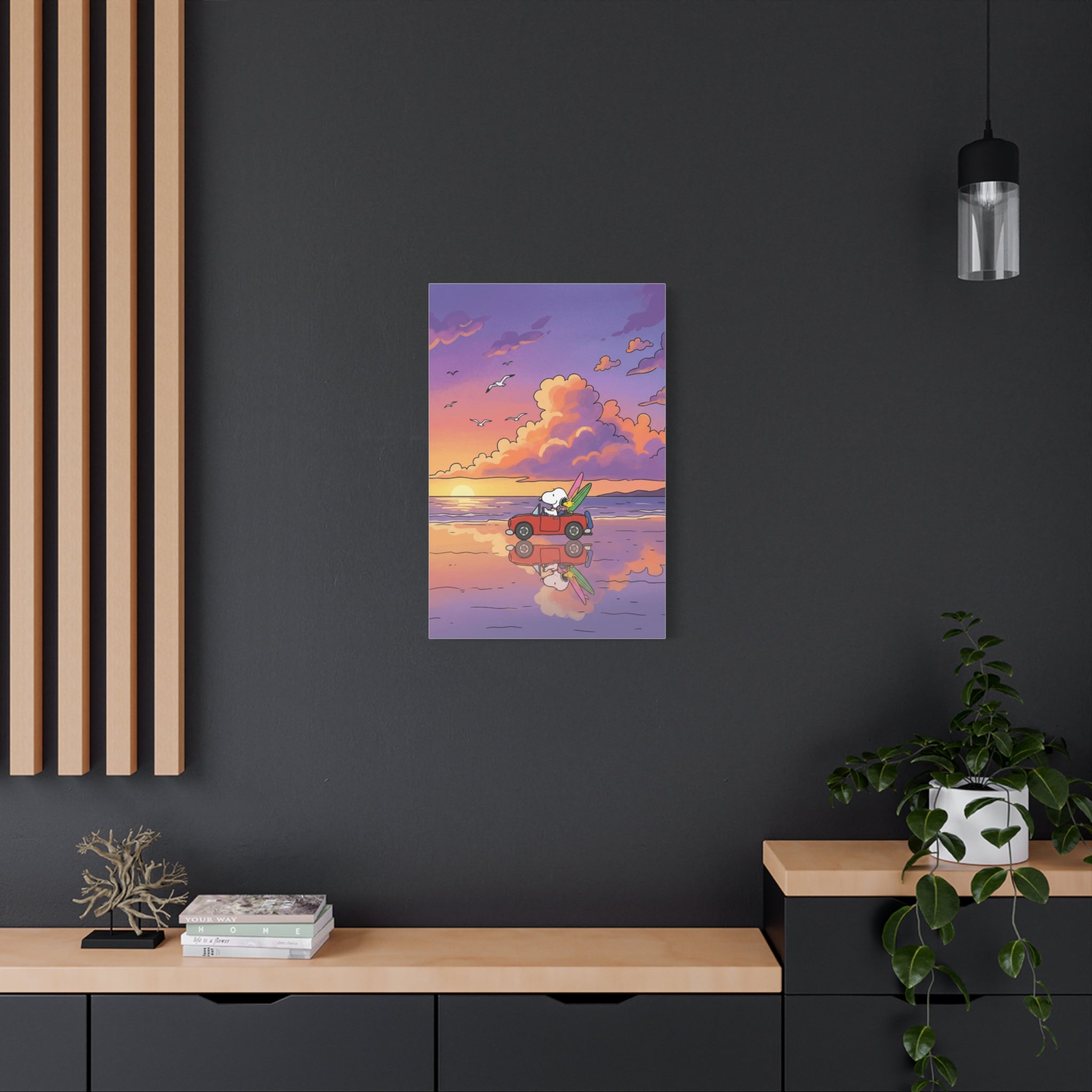 Snoopy Surf Sunset Canvas