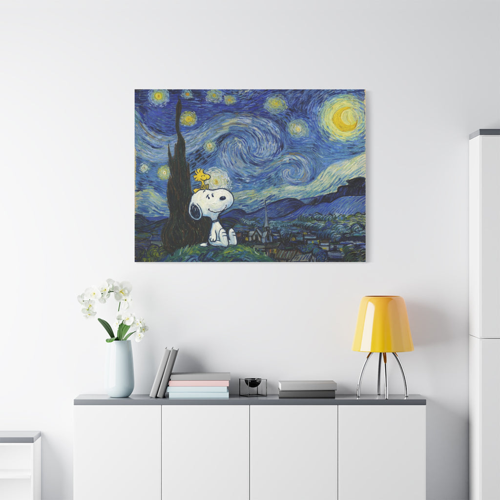 Snoopy Starry Sky Canvas
