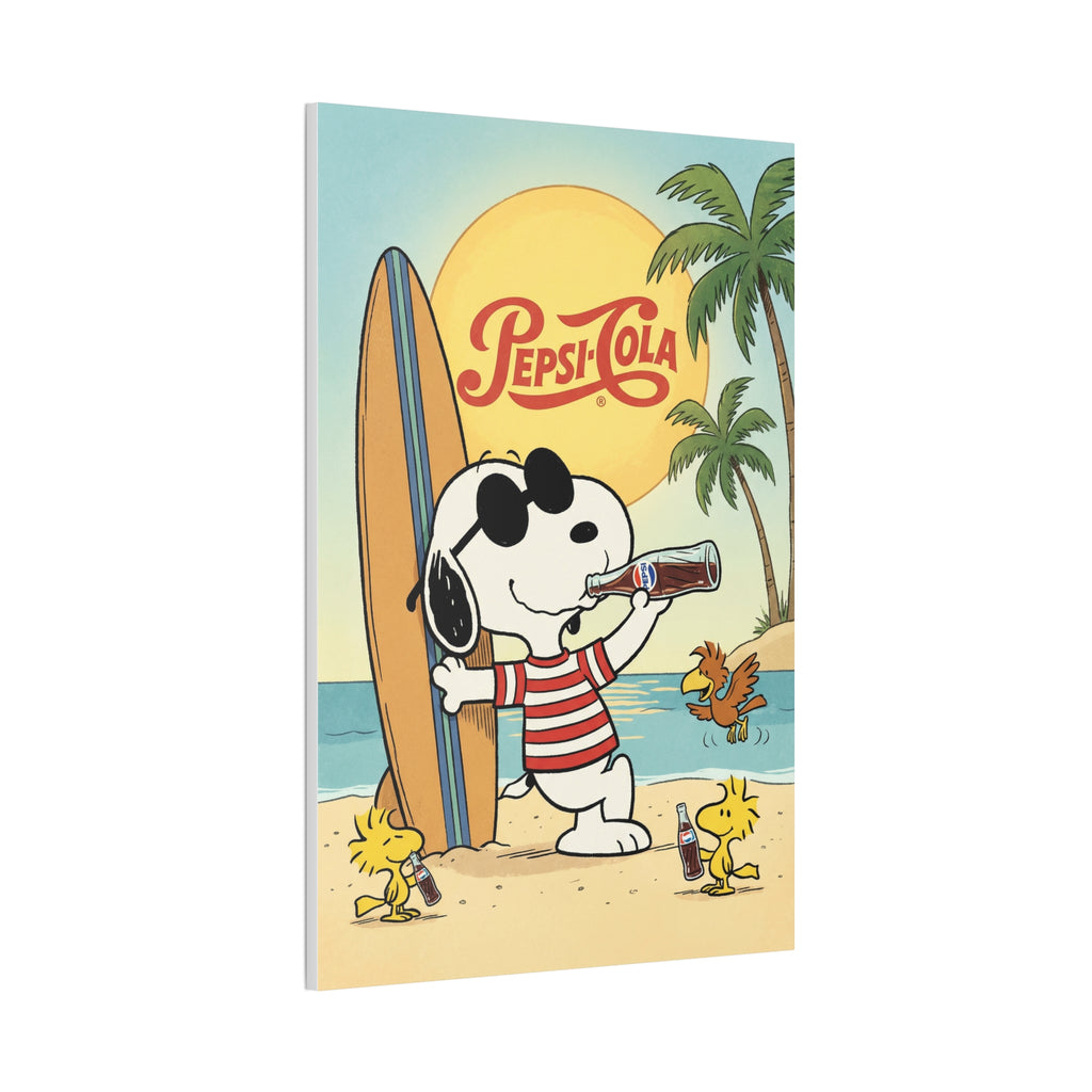 Peanuts Snoopy Surfing Pepsi Canvas