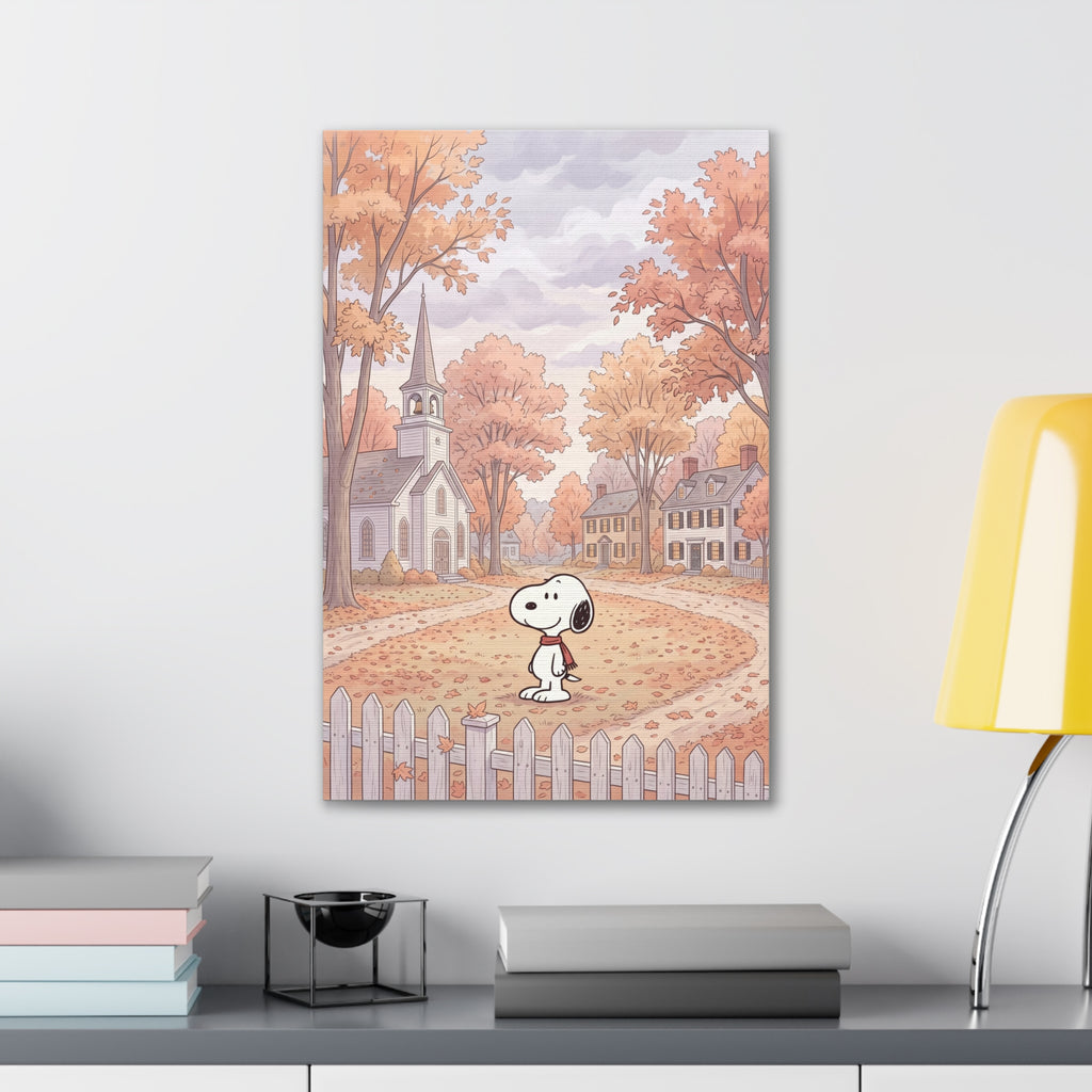 Snoopy Autumn Village Canvas